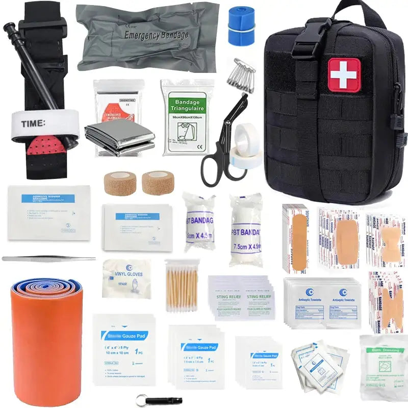 156 Piece 30 in 1 Home Outdoor Travel First Aid Kit for Camping Boating Hiking Portable Multifunctional Mountaineering Kit