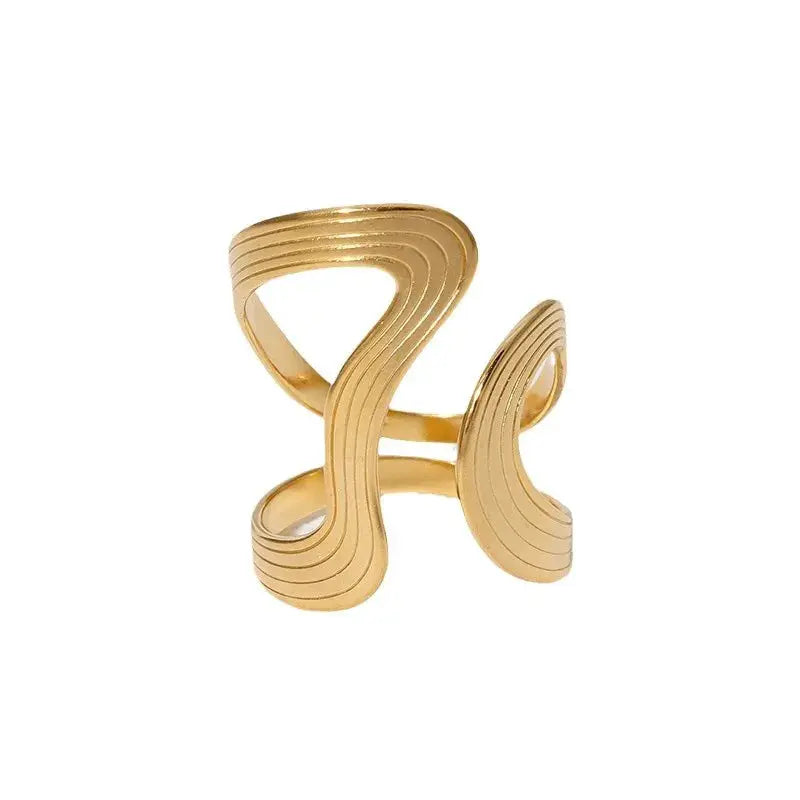 Rust Proof Stainless Steel Ring For Women Waterproof Minimalist Creative Statement Jewelry