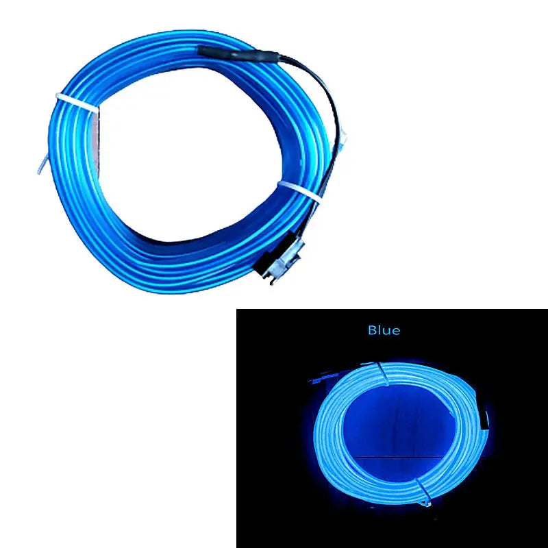 1M 3M 5M Neon LED Car Interior Decorative Lamp Strips USB Powered DIY Dashboard Console Ambient Cool Light