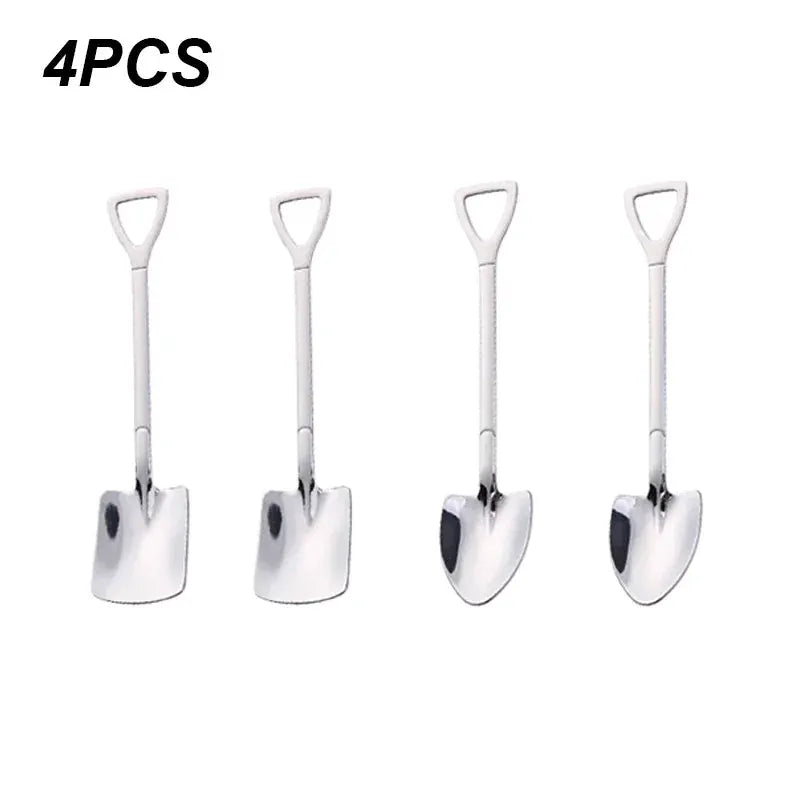 Four Pieces Stainless Steel Watermelon Shovel Spoon Set Dessert Serving Utensils Creative Cute Design