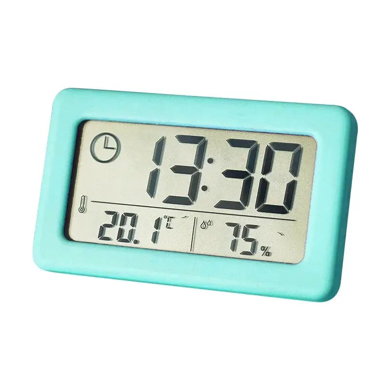 Mini Digital Clock With Temperature And Humidity Display Battery Powered Thermometer Hygrometer 12 24H