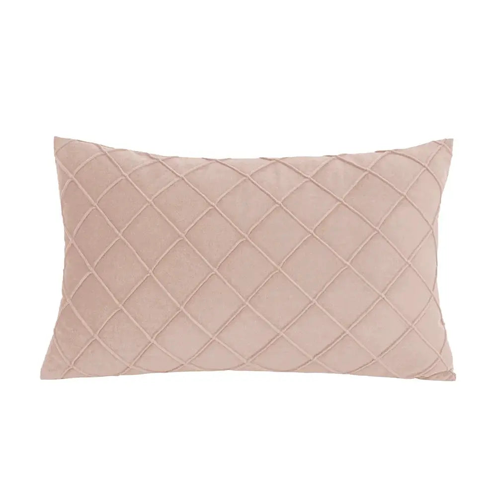 Rectangular pillow cover, pink diamond-quilted, 30x50, by Simples Market, ultra-soft decorative cushion cover.