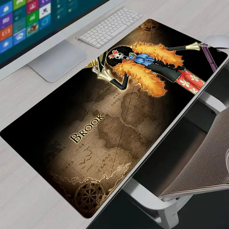 XXL Gaming Mouse Pad HD Non Slip Keyboard And Mouse Mat For LOL One Piece Brook Design PC Desk Pad