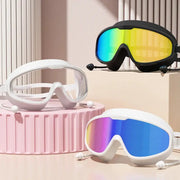 Big Frame Swimming Goggles For Adults With HD Wide View Anti Fog UV Protection Leak Proof Seal Quick Release Clasp