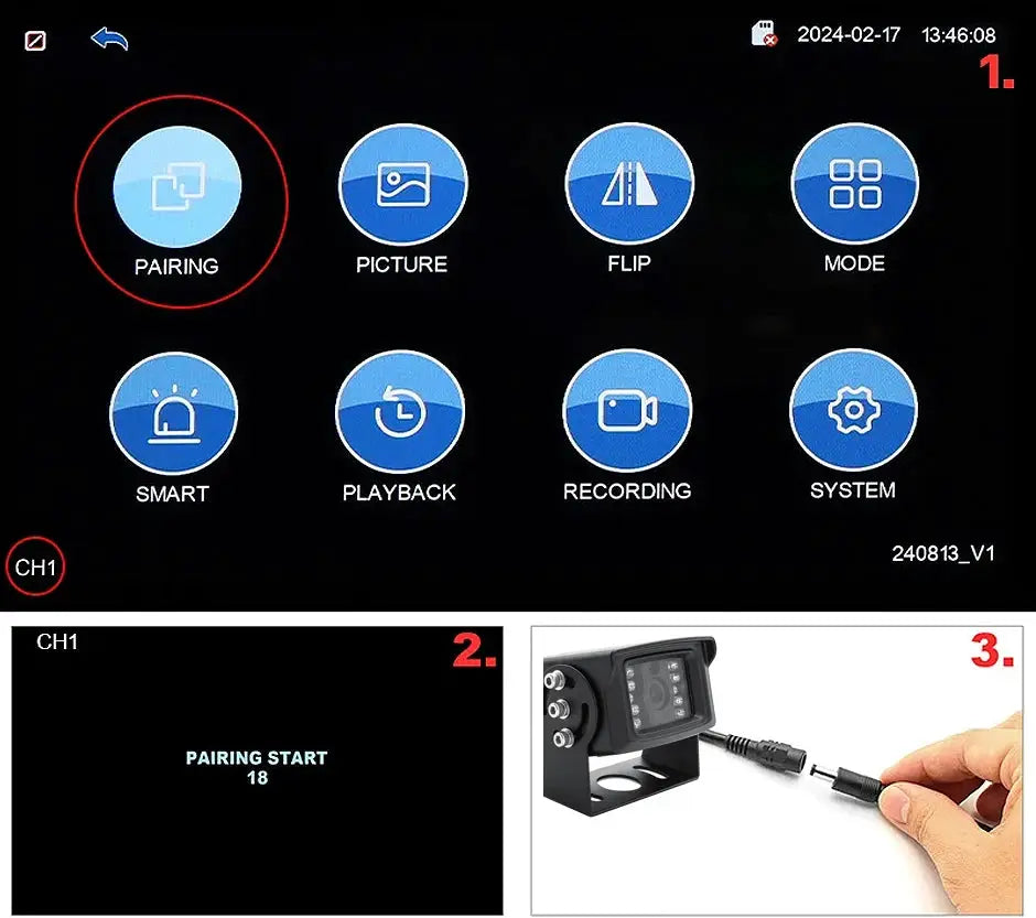 GreenYi 7-inch HD AHD wireless truck DVR monitor with night vision and wifi backup camera for bus/car