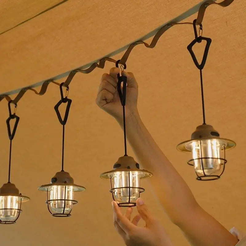 Shine Trip Retro Small Droplight LED Camping Lamp With USB Charging Hanging Tent Light for Campsites