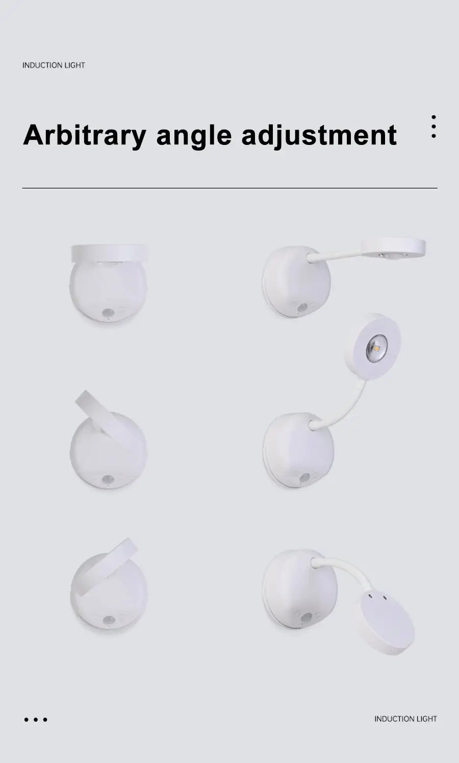 Night light motion sensor USB LED set with white circular wall lamps Simples Market