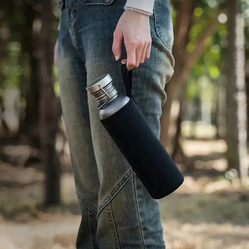 Titanium Water Bottle 600ml 750ml Outdoor Camping Hiking Cycling Sports Travel Durable Purity
