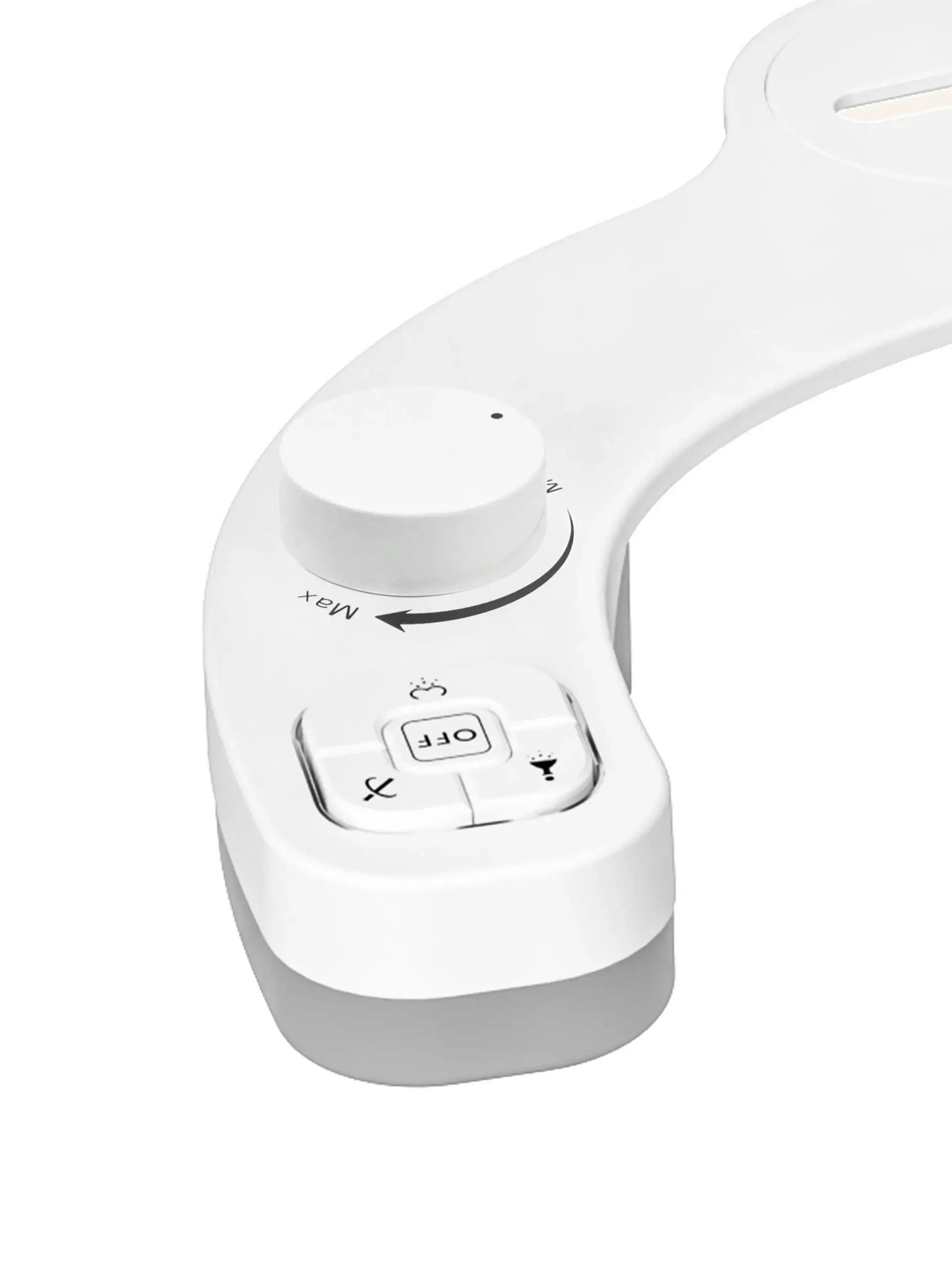 SAMODRA non-electric bidet seat attachment with dual self-cleaning nozzles for frontal and rear wash, white