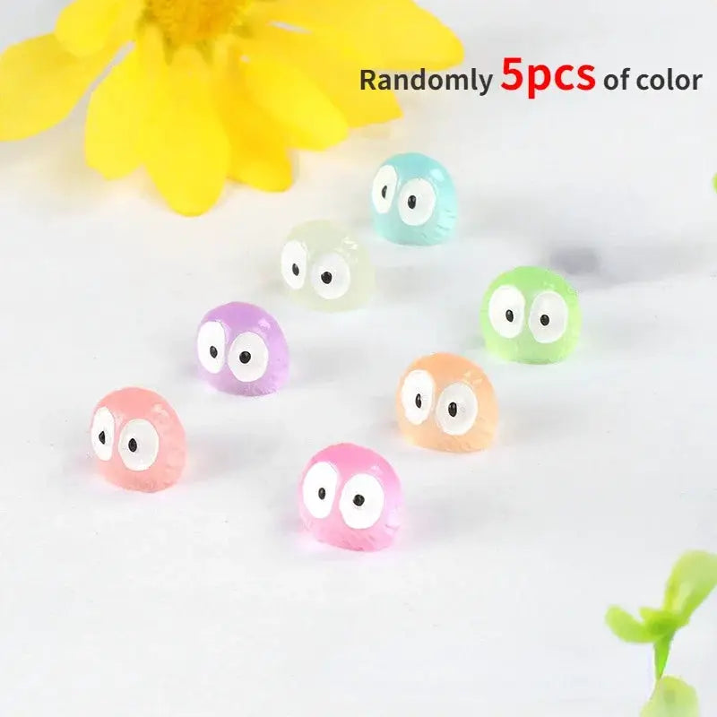 Colorful elf car interior ornaments with big cartoon eyes for dashboard decor