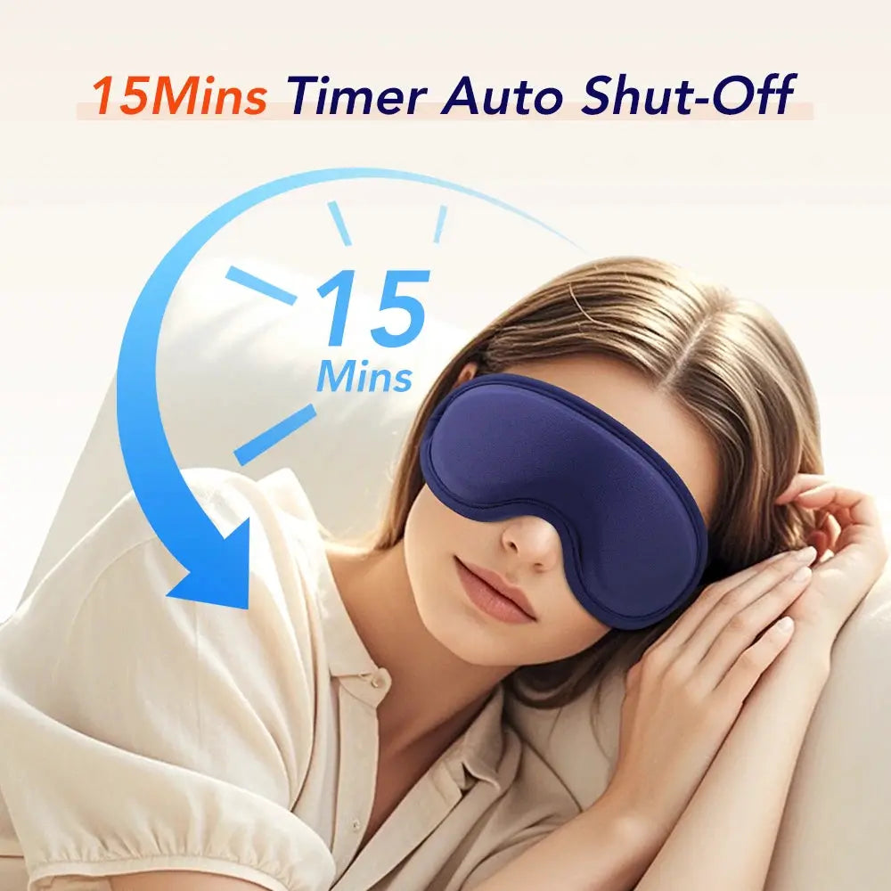 Electric Steam Eye Mask by Simples Market, blue, 15-minute timer shown