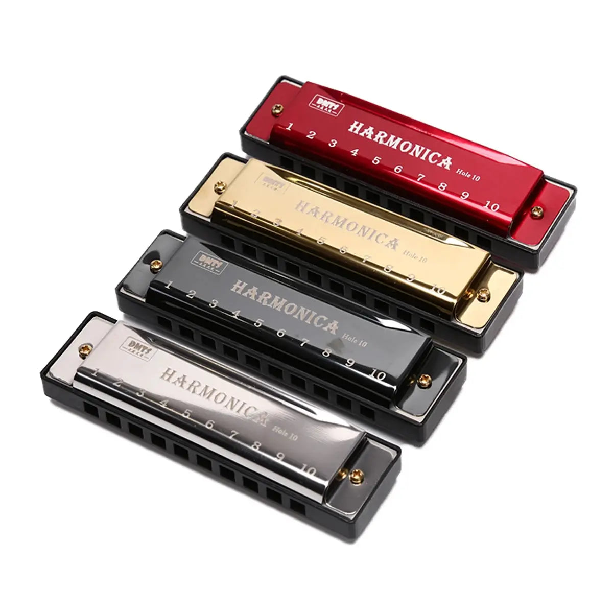 Key of C 10 Hole Diatonic Harmonica with Case for Beginners Kids Students Gift Bundle