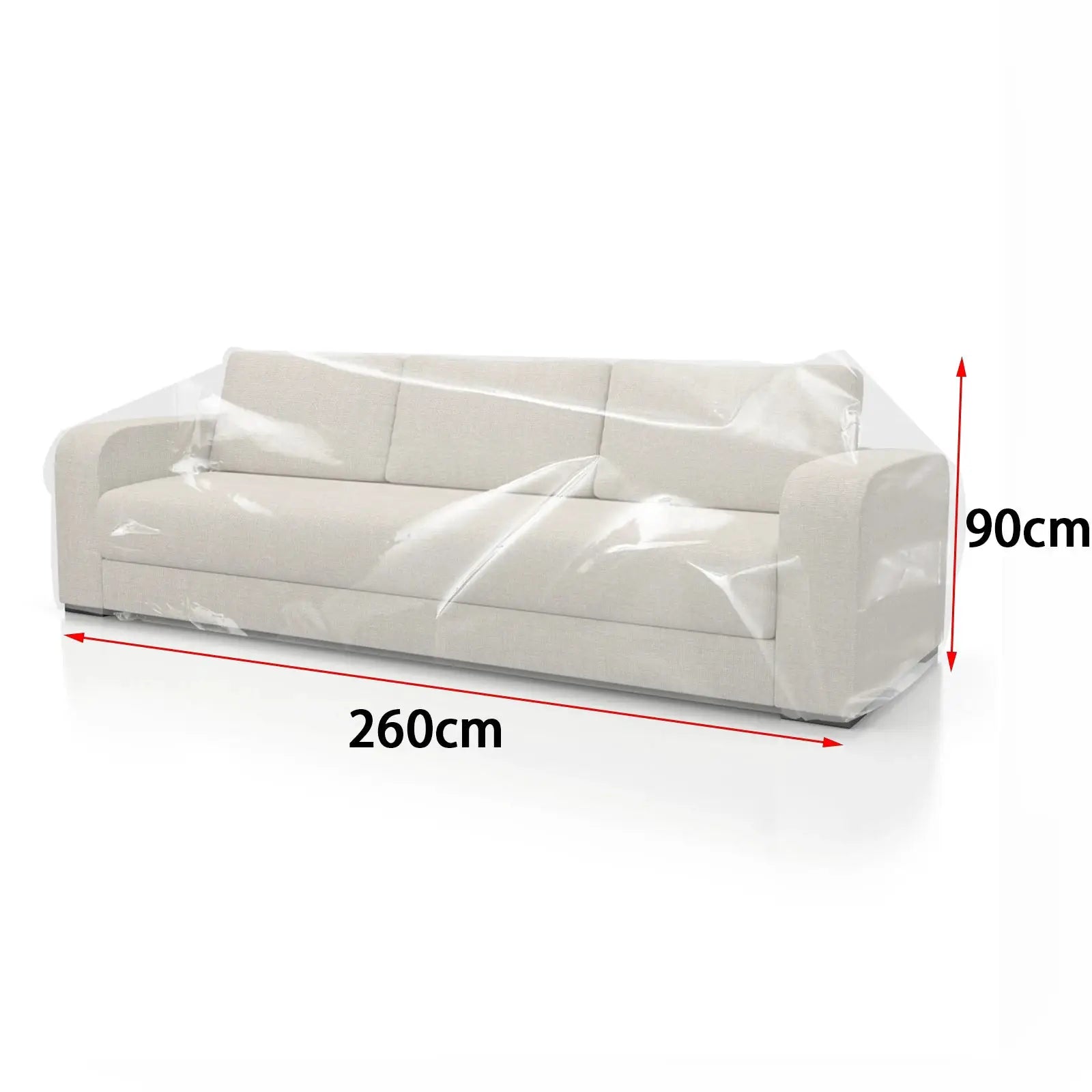 Couch cover by Simples Market; transparent waterproof plastic protector for pets, 260 cm long.