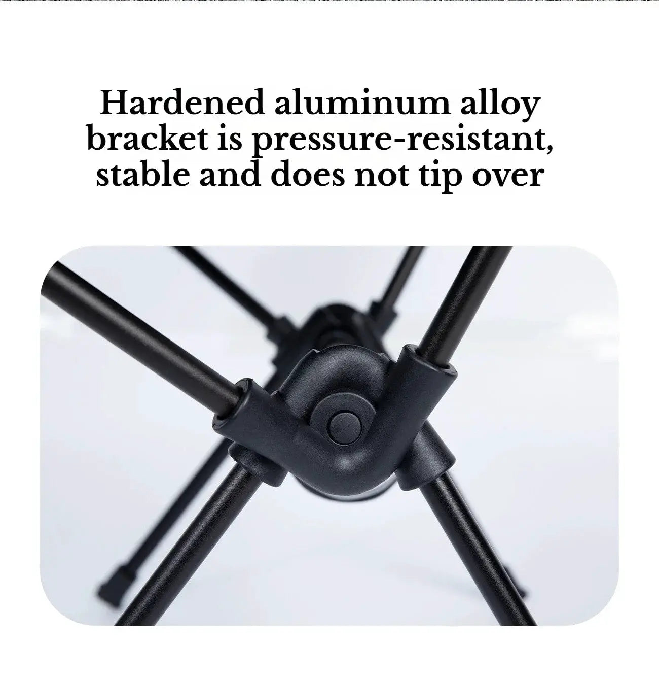 Foldable camping chairs set with black aluminum alloy frame and hinge joints