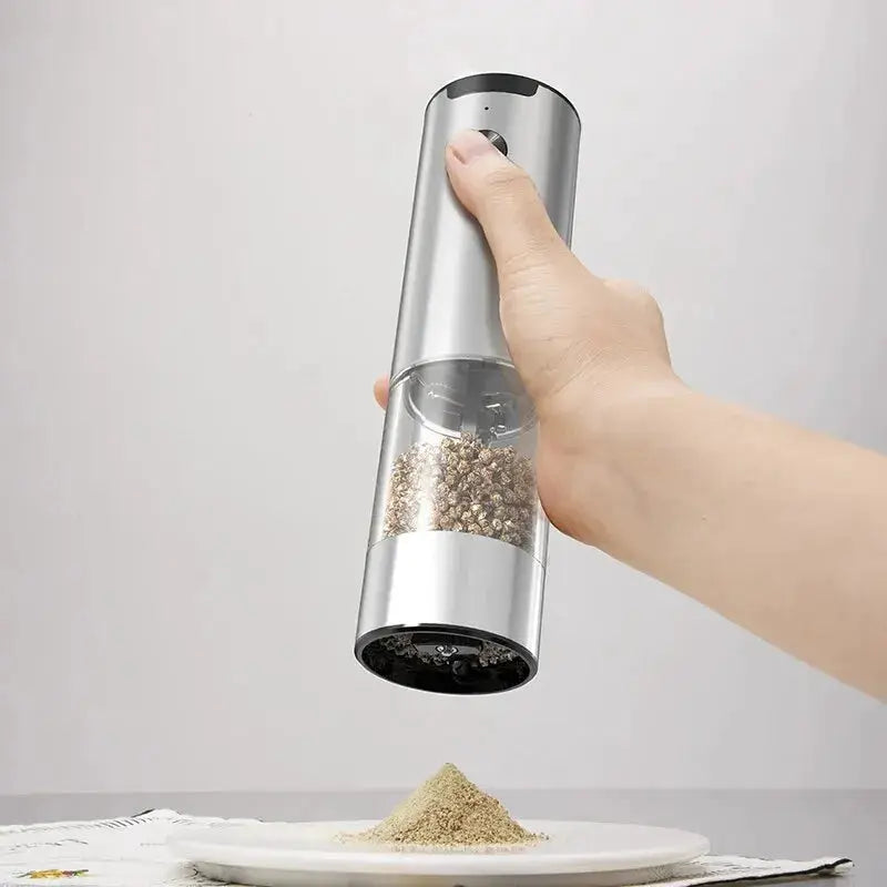 Electric Automatic Pepper And Salt Grinder With LED Light Adjustable Coarseness For Kitchen Use