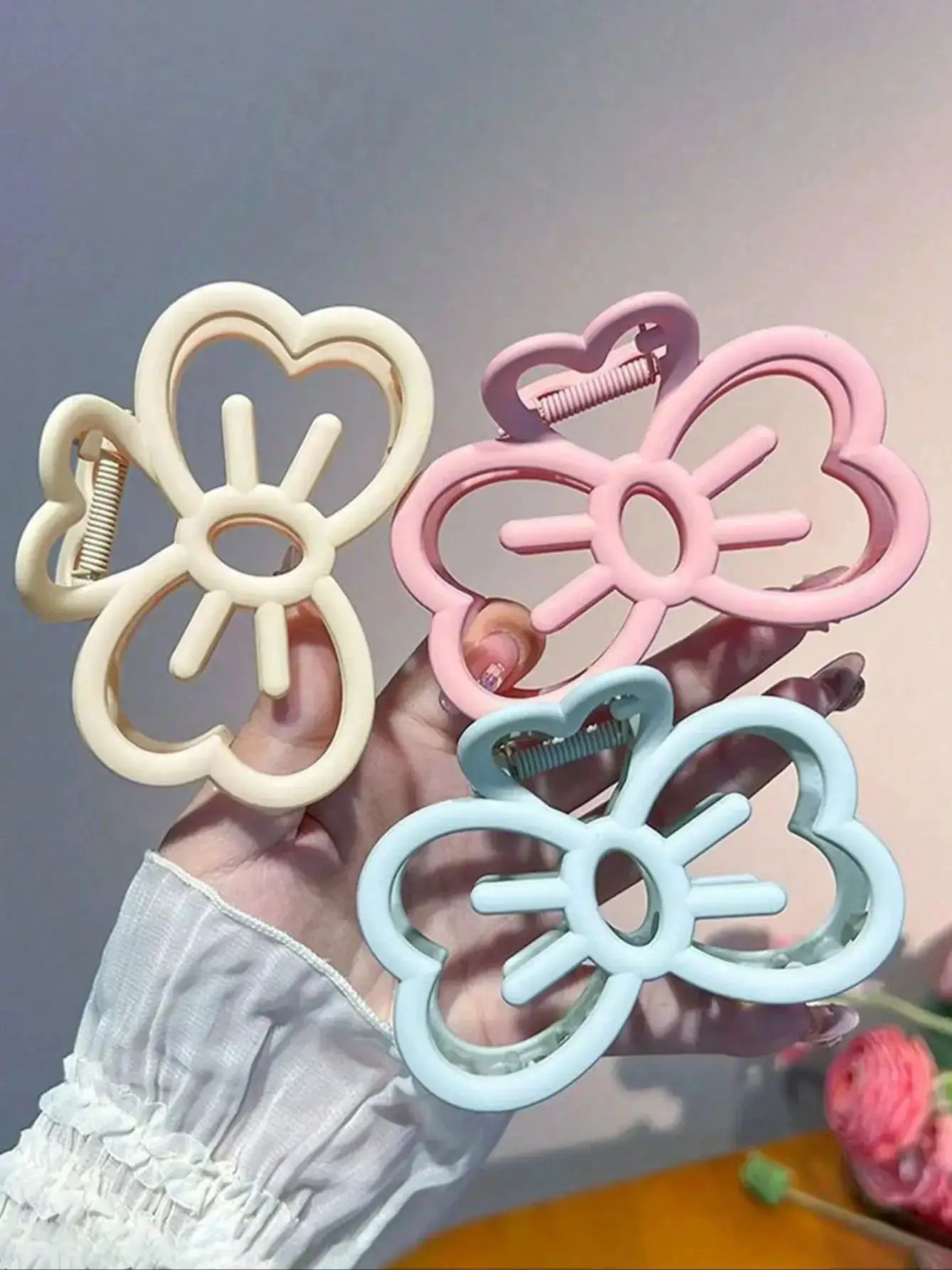 CandyCat Cat Bow Hair Clip Crab Hair Clip Plastic Claw Clip Candy Color Secure Hold For Girls And Women