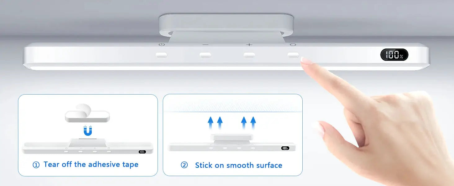 WILLED 5W dimmable night light under-cabinet makeup light, white, rechargeable 2500mAh, 3 color settings, Simples Market