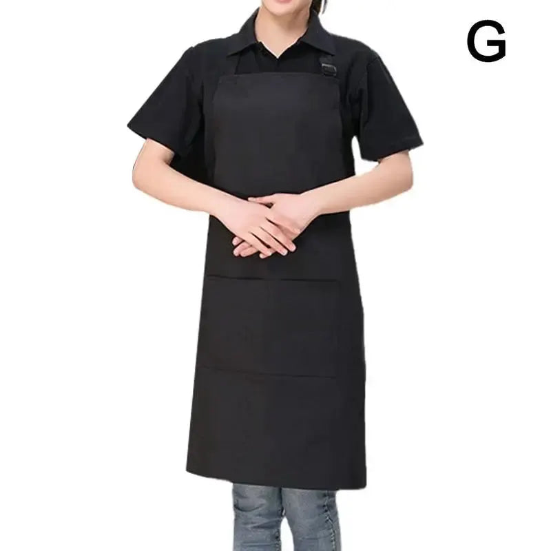 Halterneck Kitchen Apron With Pockets For Men And Women Sleeveless Chef Catering Waiter Printing BBQ