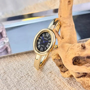 Luxora Bath Tub Bracelet Watch For Women With Oval Quartz Case And Small Dial Roman Numerals