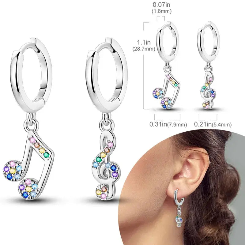 925 Sterling Silver Hoop Earrings Hypoallergenic Zirconia Hoops For Women Girls High Quality Fashion Jewelry