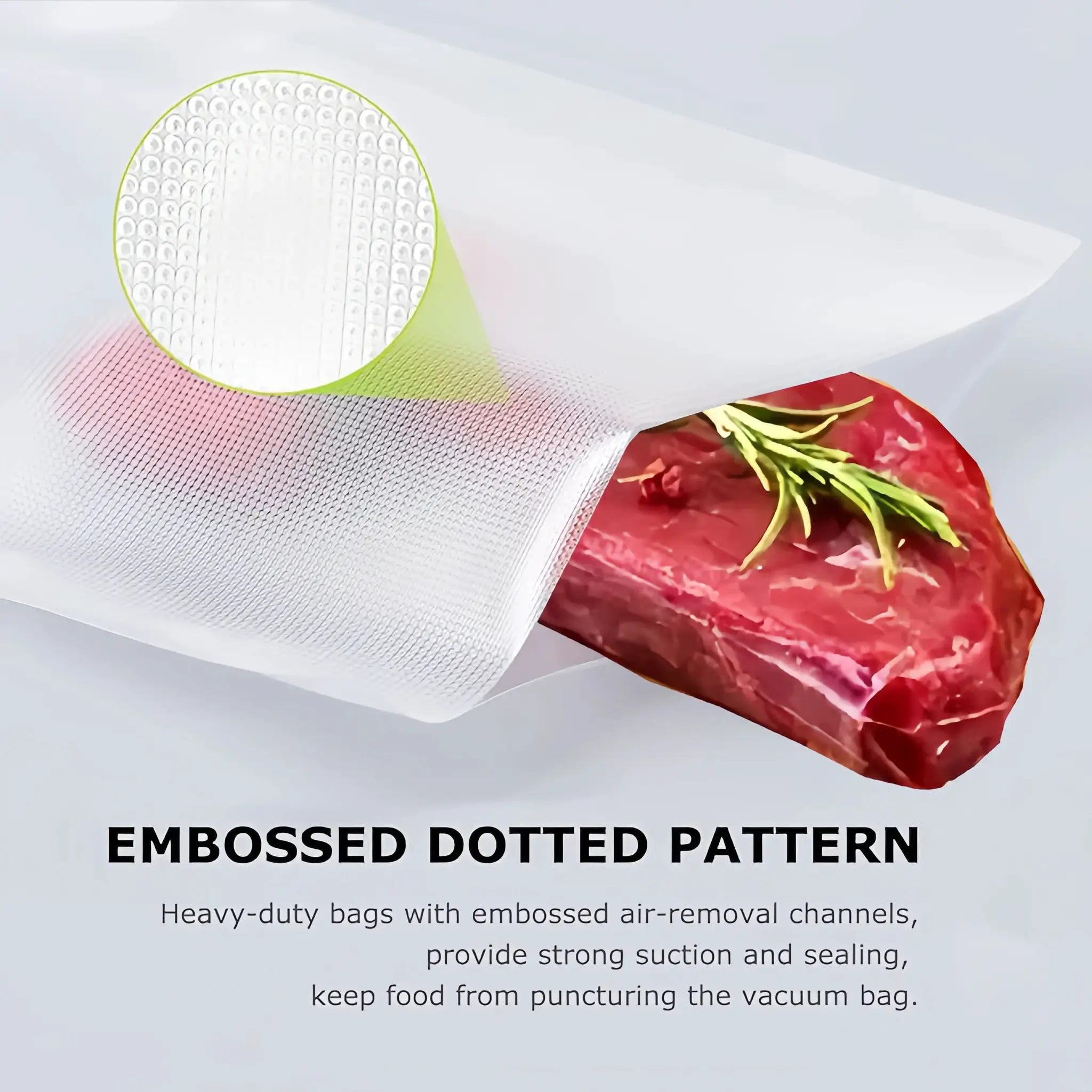 JKUOO Vacuum Sealer Bags And Rolls For Food Freezer Storage Durable Food Saver Compatible With Vacuum Sealer Machines