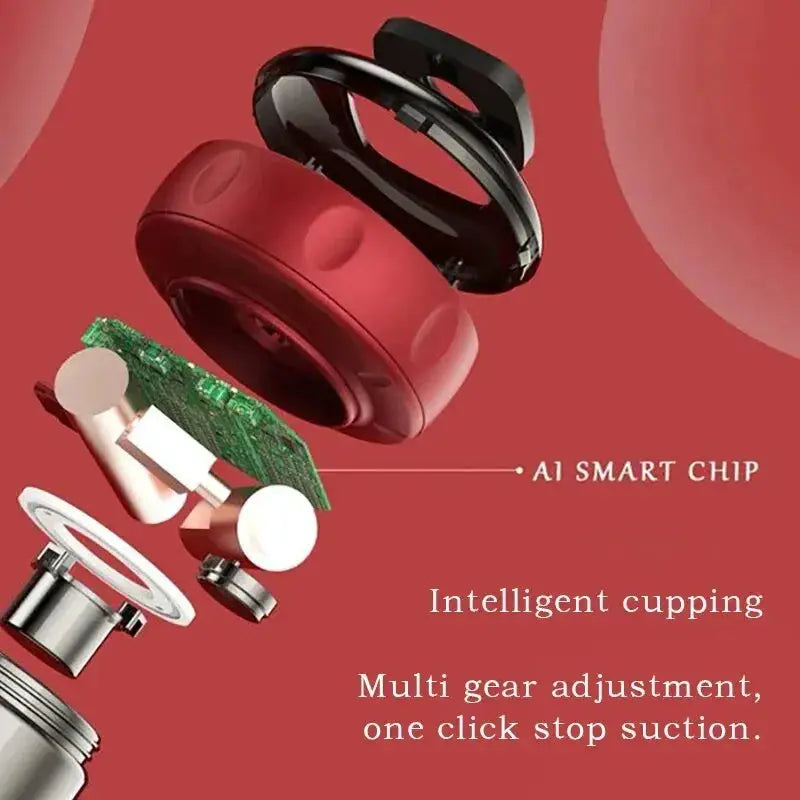 Simples Market intelligent cupping massager in red with AI smart chip and detachable components