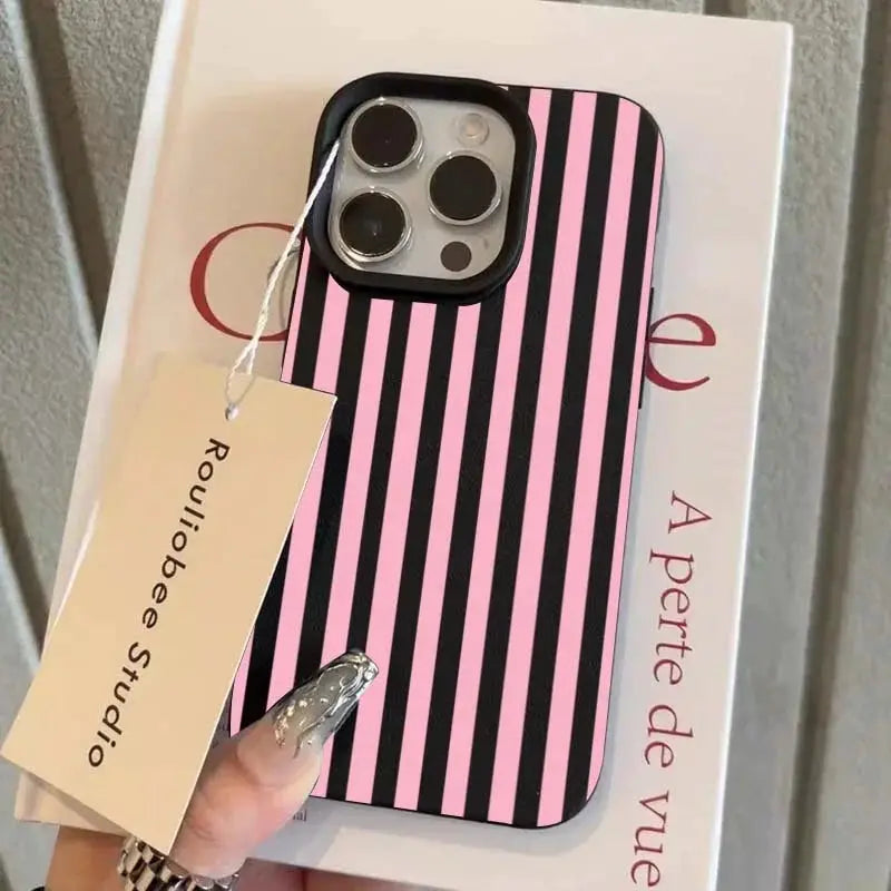 Colorful Striped Minimalist Silicone Phone Case For iPhone With Full Coverage And Textured Matte Finish For Secure Grip