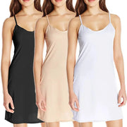 Plus Size Ice Silk Full Slip Dress Seamless Sleeveless Lightweight Underskirt Breathable Summer Wear
