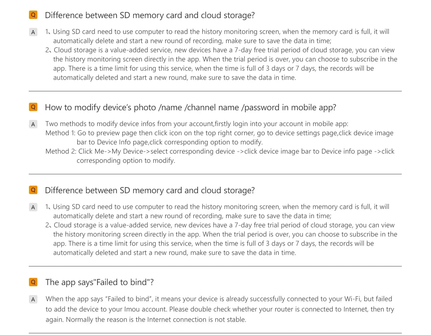 IMOU Bullet 2E 5MP outdoor security camera by Simples Market; FAQ on SD vs cloud storage