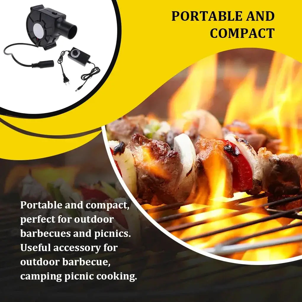220V BBQ Fan Handheld Portable Air Blower for Barbecue Grill Camping Adjustable Speed US EU Plug