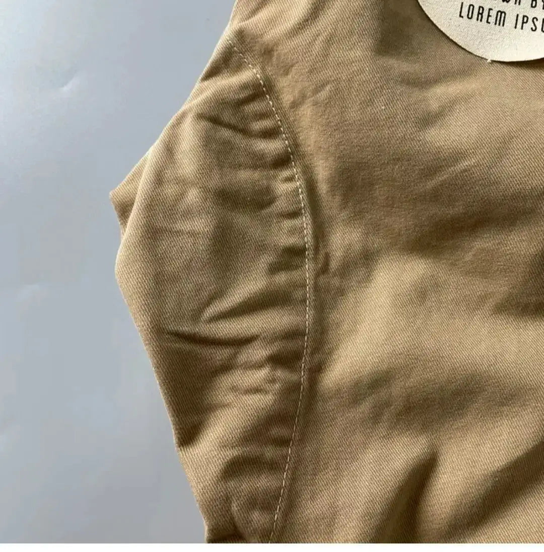 Cargo pants for men by Simples Market, khaki cotton, heavy-duty, loose straight-leg