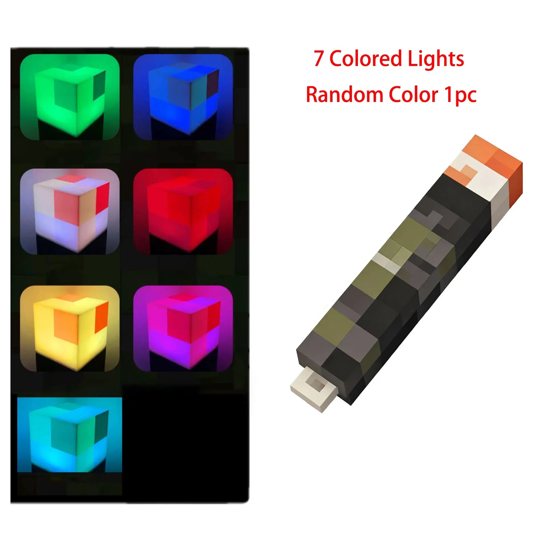 Mini Torch Keychain LED Flashlight USB Rechargeable Pixel Art Game Controller Night Light Gift