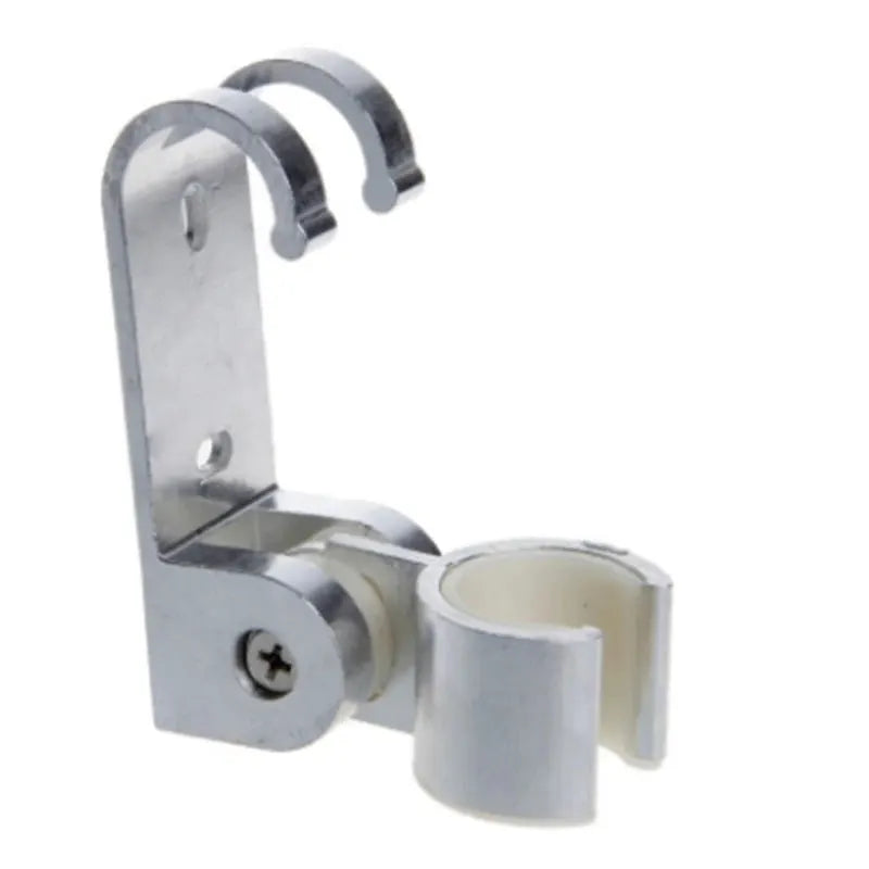 Adjustable hand shower holder bracket, chrome-plated metal with suction cup mount for shower rail, Simples Market