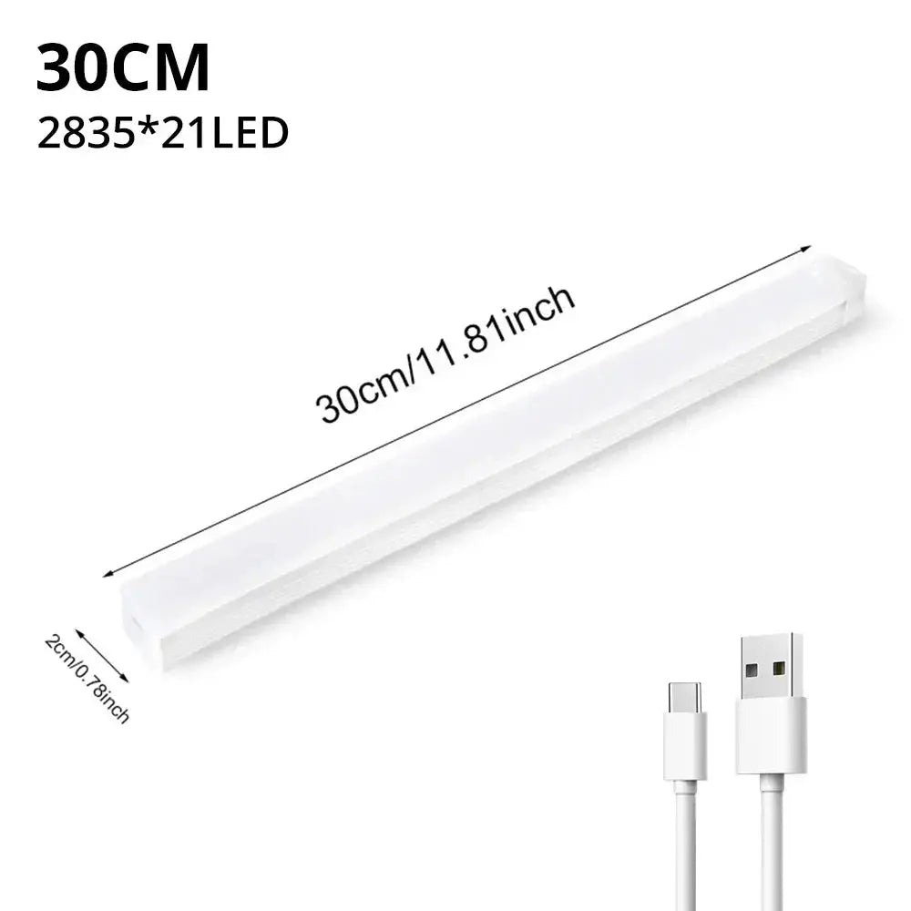 Motion Sensor Wireless LED Night Light USB Rechargeable For Cabinet Wardrobe Staircase Kitchen Backlight