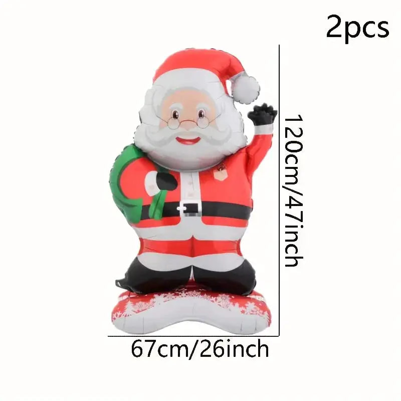 Standing Santa Claus Foil Balloon Half Piece For Christmas Decoration And Holiday Party
