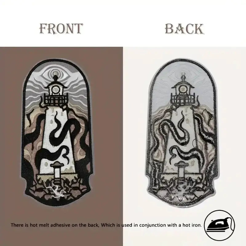 Luminous Lighthouse Embroidered Patch Iron On Nautical Badge for Clothes Bags Hats Jackets Caps