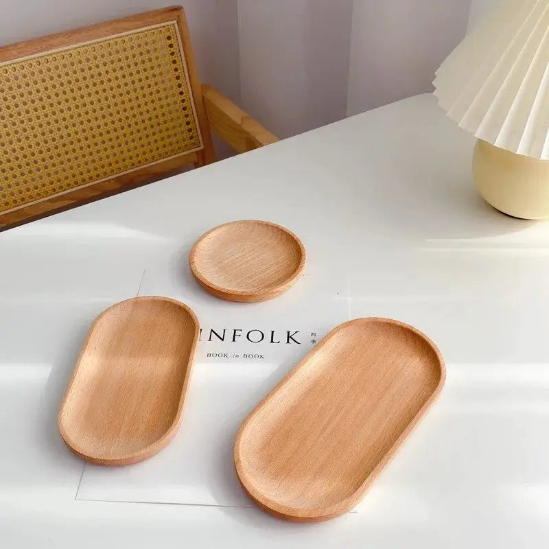 Walnut Wood Tray Rectangular Serving Plate Japanese Inspired