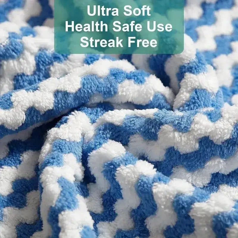 Simples Market blue and white microfiber coral fleece dishcloths, thickened absorbent cleaning cloths (10/40 pcs)