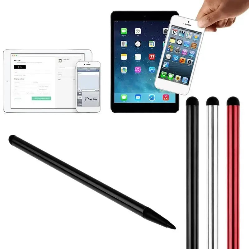 Simples Market 5-pack universal dual-use capacitive stylus pens for iPad, tablets and phones; black, silver, red.