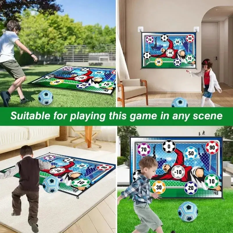 Soccer Game Mat Set Indoor And Outdoor Play Kit With Large Target Sticky Ball And Accessories For Kids Training