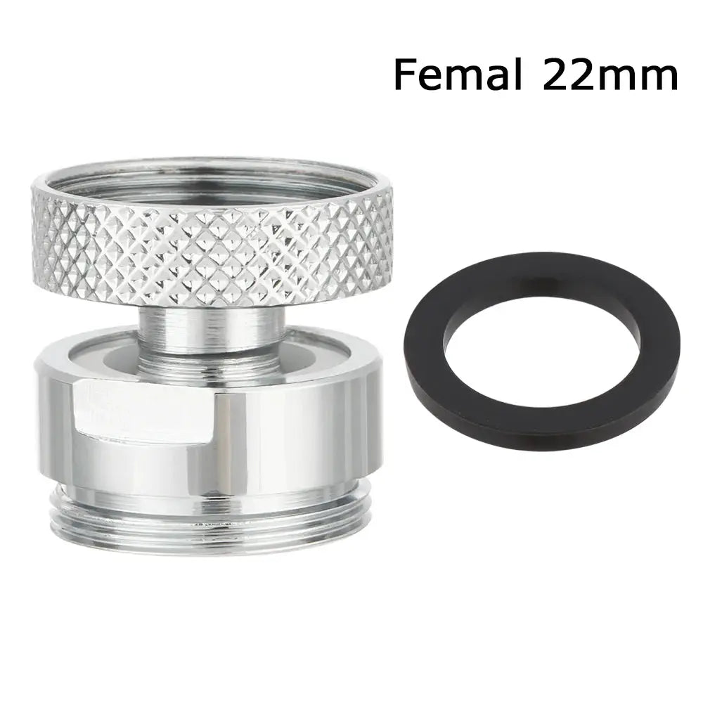 Simples Market swivel aerator adapter, 360° adjustable, chrome finish, female 22mm with rubber gasket