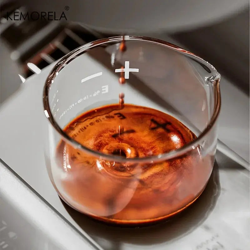 KEMORELA 60ml Espresso Shot Glasses Clear Scale Measuring Cup Heavy Glass Coffee Cups for Home Barista Accessories