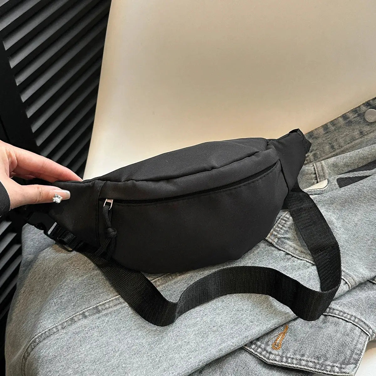 Simples Market black fanny pack waist bag with adjustable strap