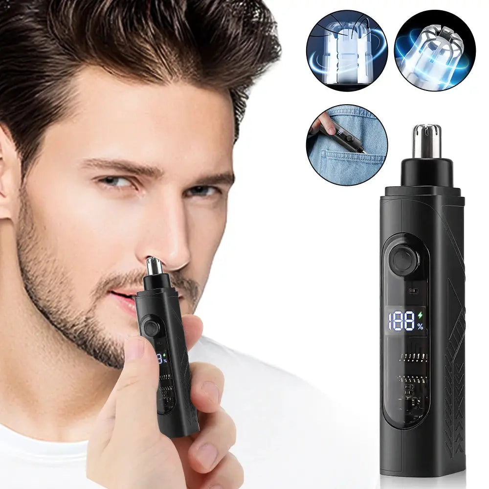 Simples Market mini travel electric razor, black capsule shaver with Type-C charging and digital display