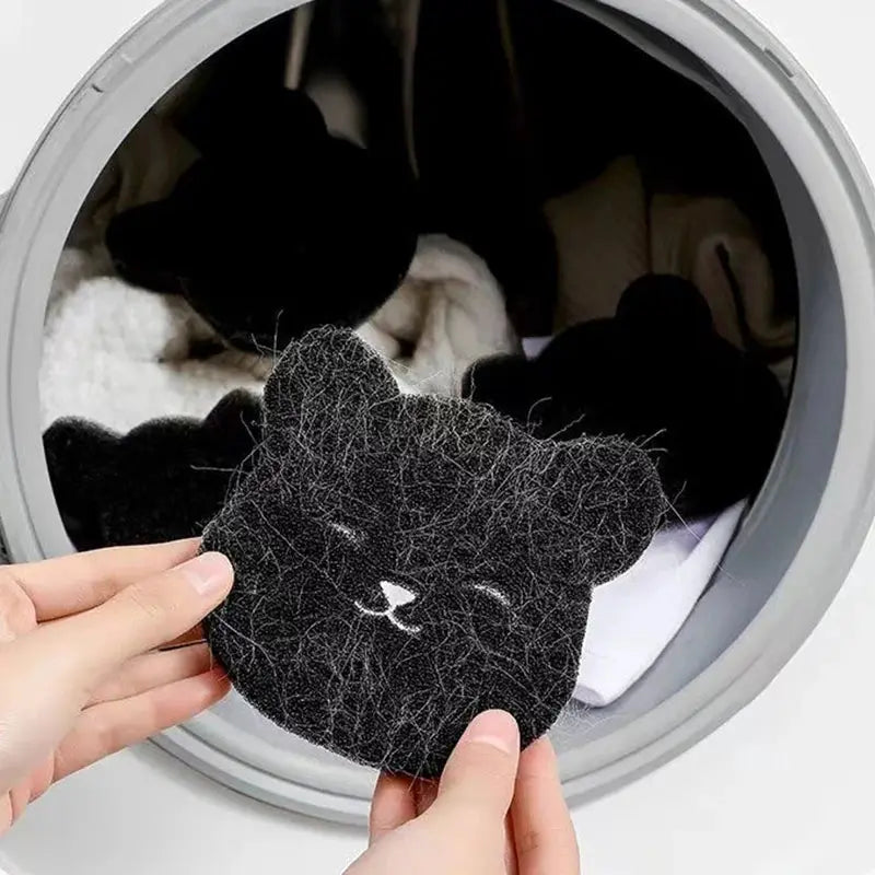2 Or 4 Sets Pet Hair Remover Sponge Bear Sticky Reusable Machine Washable Dryer Safe Black