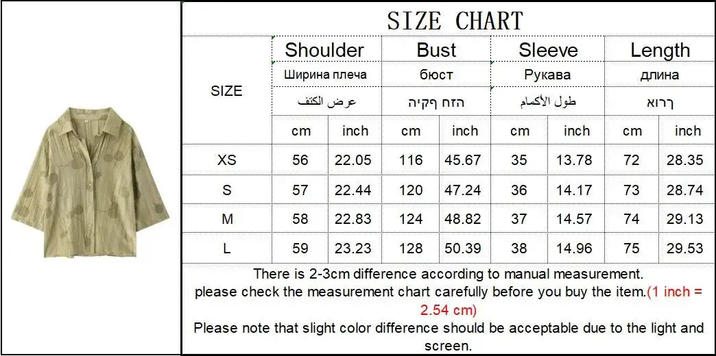 TFMLN Womens Two Piece Jacquard Shirt High Waist Trousers Wide Leg Set