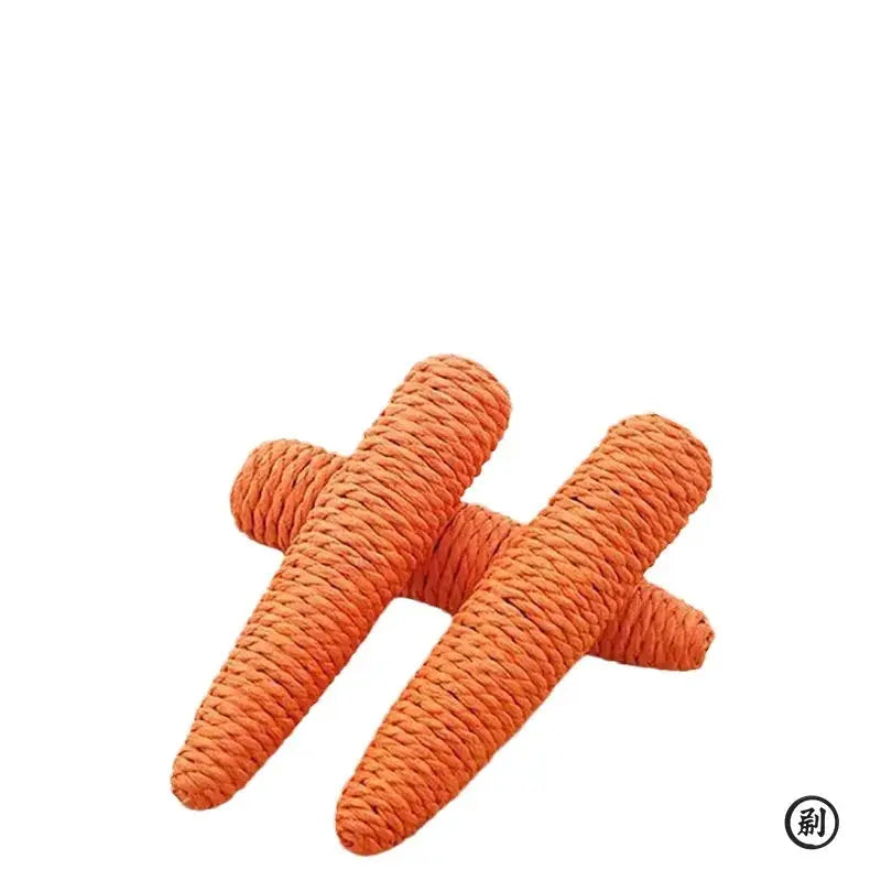 Carrot Shaped Cat Toy With Squeaker Soft PP Cotton Teething Stick For Cats Interactive Play