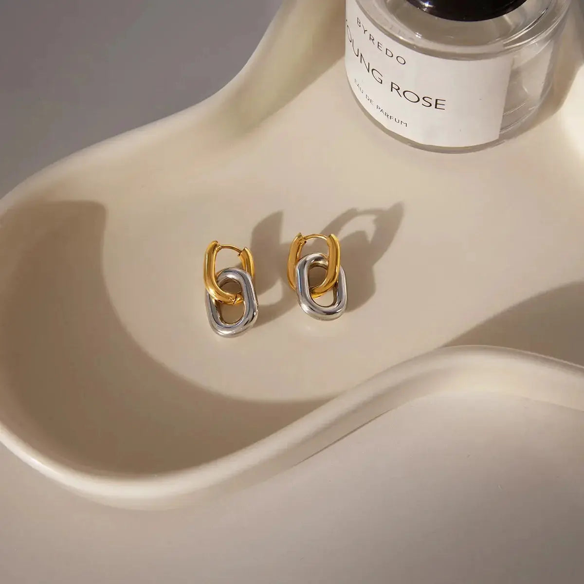 304 Stainless Steel Circle Hoop Earrings Vacuum Electroplated 18K Gold Plated Simple Classic Jewelry
