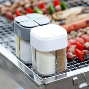 4 In 1 Camping Seasoning Shaker With Four Compartments For Outdoor BBQ Cooking Salt Pepper Storage Box And Lid