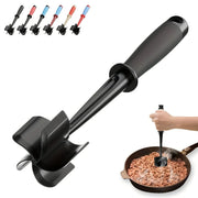 Meat Chopper And Masher With 5-Blade Heavy Duty For Burgers And Hash Browns Nonstick Dishwasher Safe Heat Resistant Grip